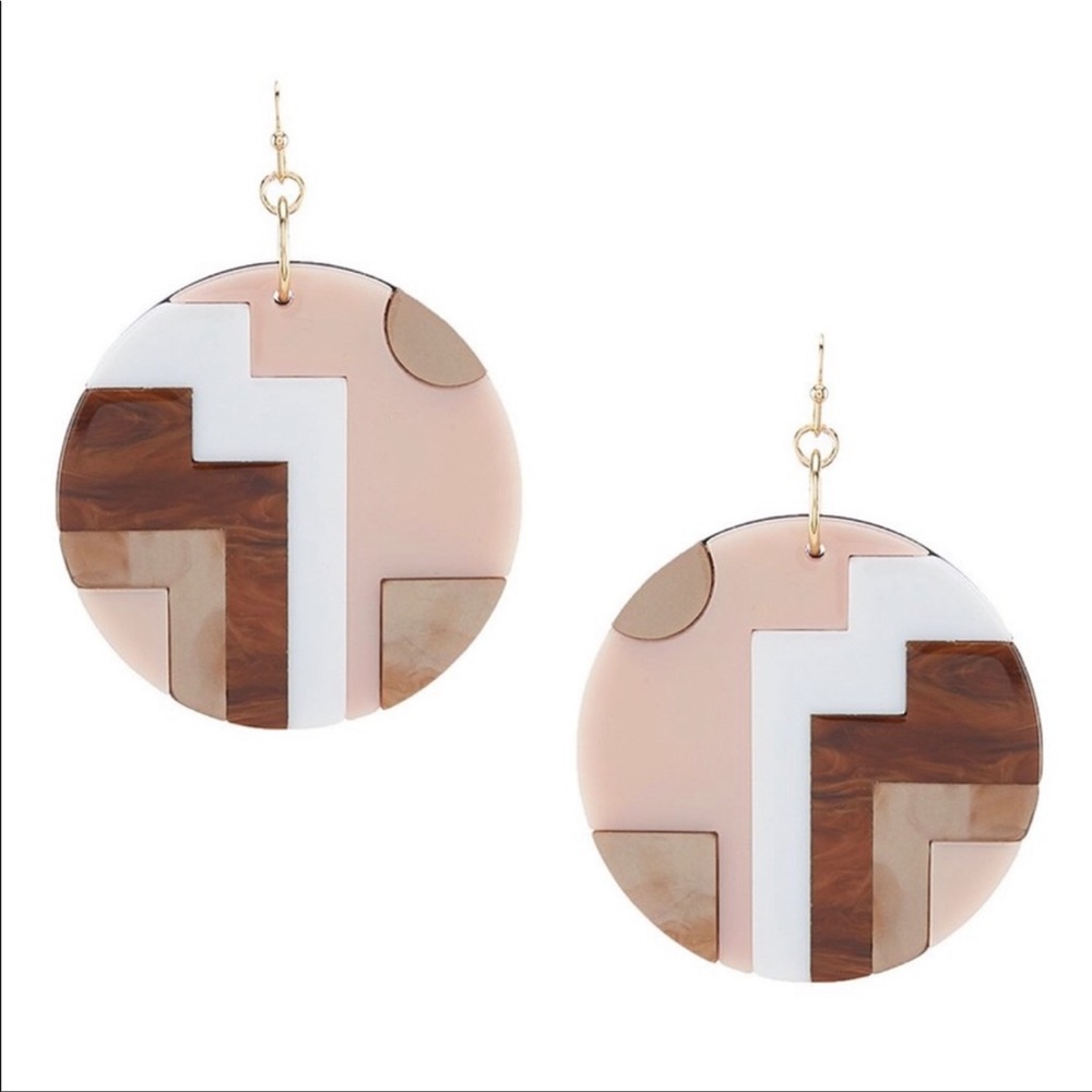 Anna Ava Geometric Disk Statement Earrings